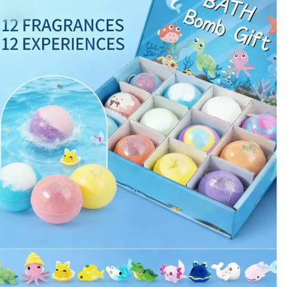 12-Piece Ocean Surprise Toy Bath Bomb Set